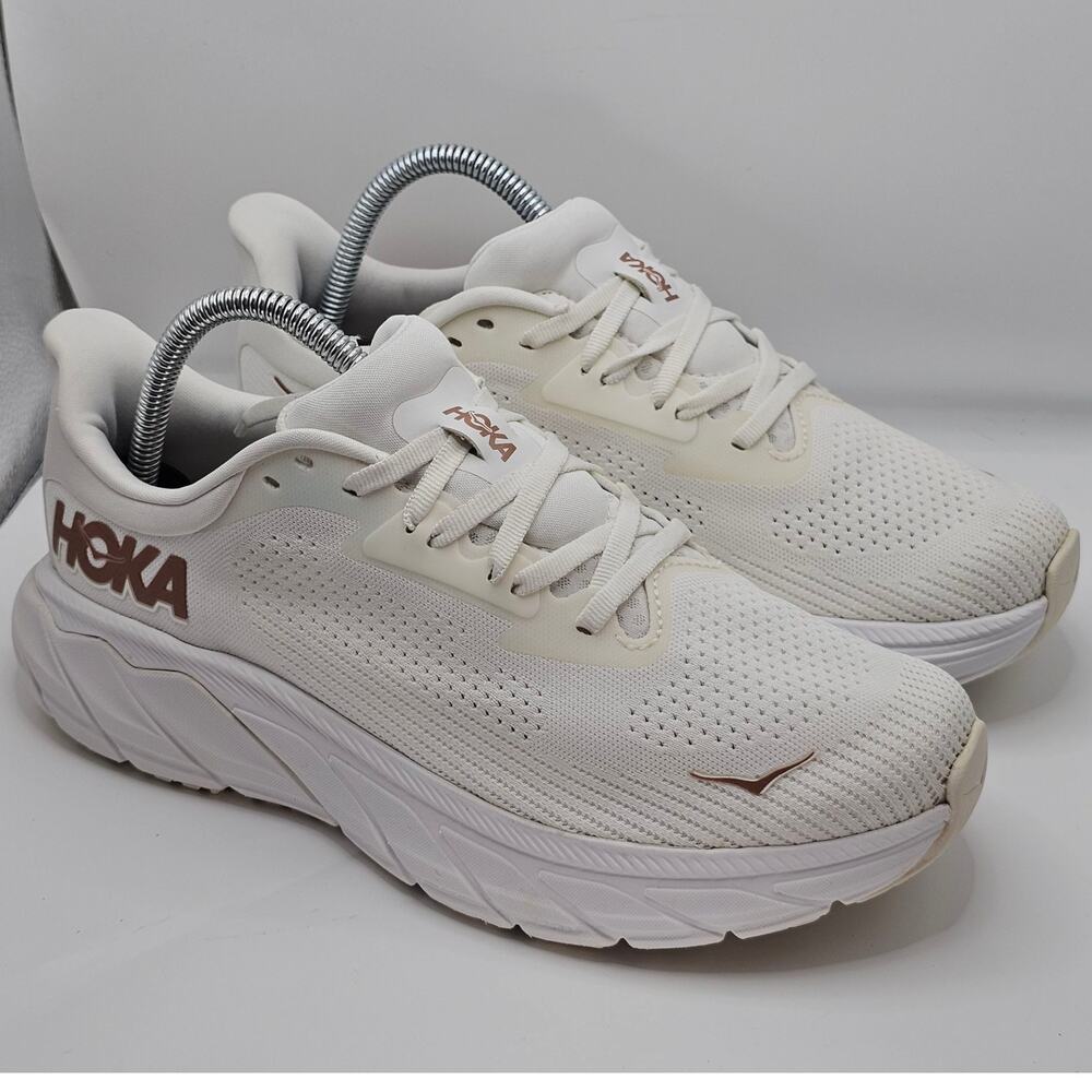 Hoka One One Arahi 7 Blanc De Blanc Rose Gold Womens 8.5B UK 7 Running Shoes